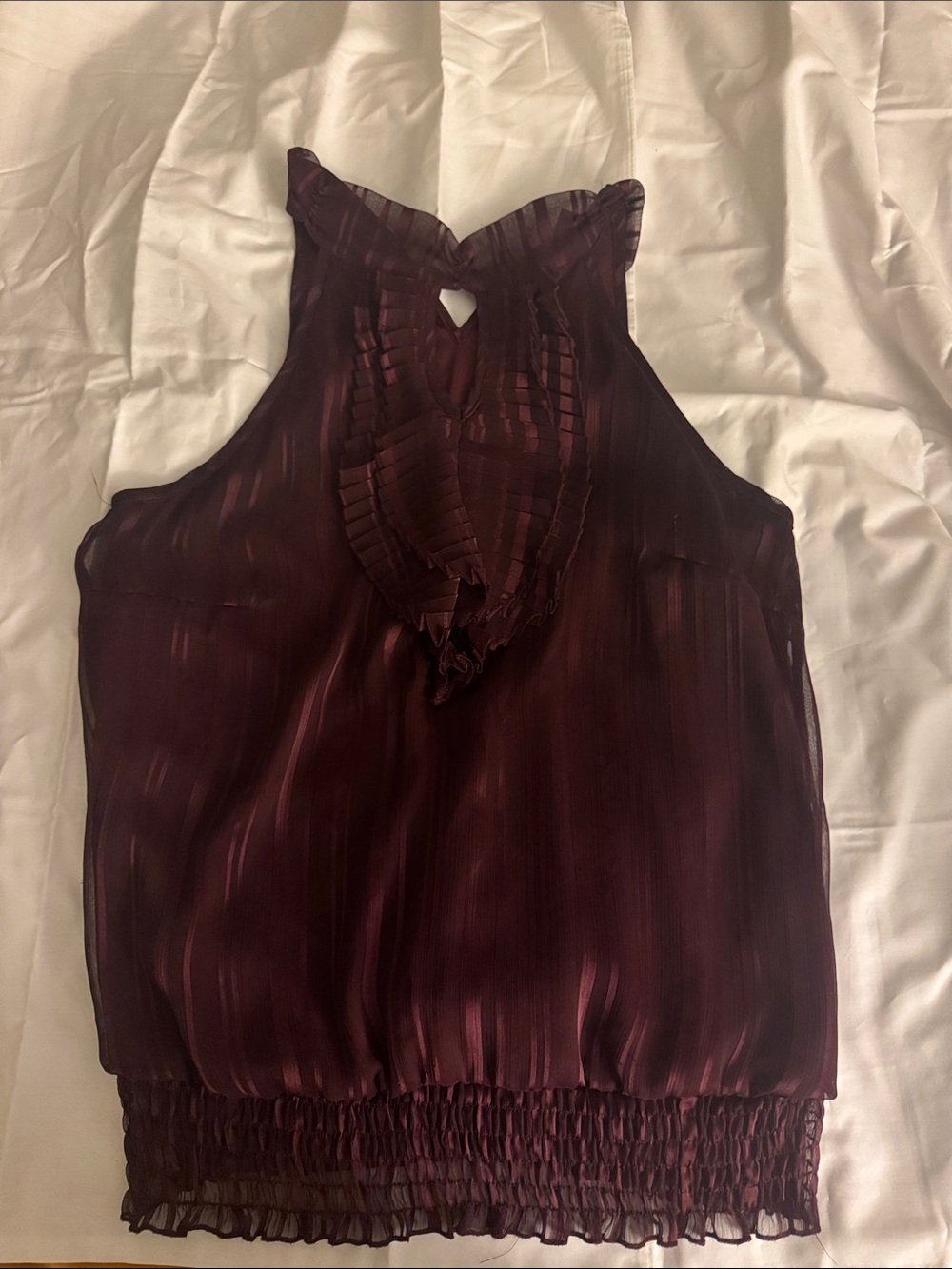 Apt. 9 Burgundy Ruffled Halter Camisole